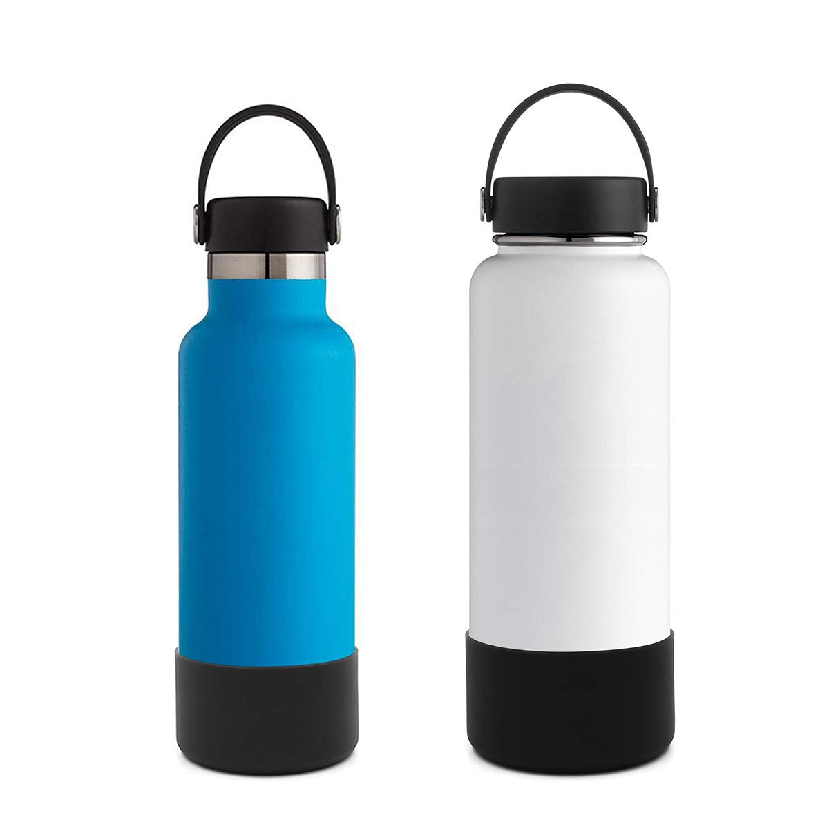 Flaskars Protective Silicone Boot for 12 oz - 40oz Hydroflask Water Bottles Anti-Slip Bottom Stanley Sleeve Cover Bumper (Small, Black)