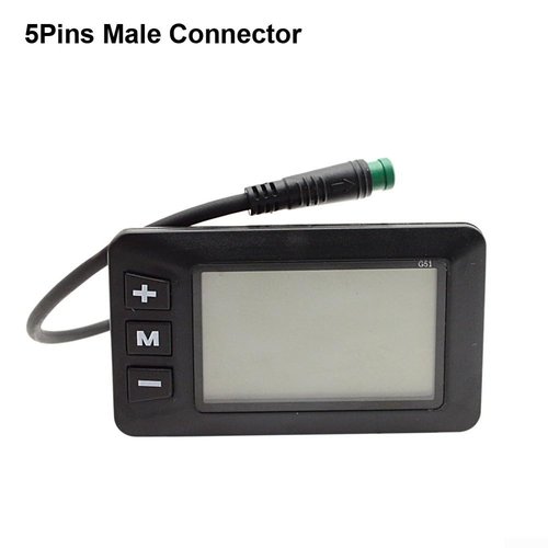 E-Bike Display, Electric Bike LCD Display, 5 Pins G51 Color Screen Intelligent, Ebike LCD Display Control Panel Wireless Bicycle Speedometer Odometer For 24V 36V 48V Systems(Black-white screen)