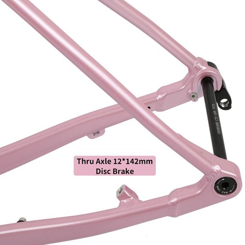 BSFHQS Road Bike Frameset Gravel Bikes Frame 700C Disc Brake Frame Aluminum Alloy Bike Frame 44cm 47cm 50cm 53cm Thru Axle Frame 100/142mm BSA BB68mm(Pink,44cm)