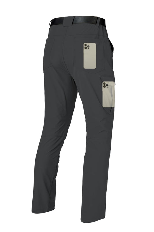 keihTrail Men's Hiking Cargo Work Pants Waterproof Lightweight Quick Dry Outdoor Fishing Mountaineering Travel Mountain Tactical Pants Dark Grey L