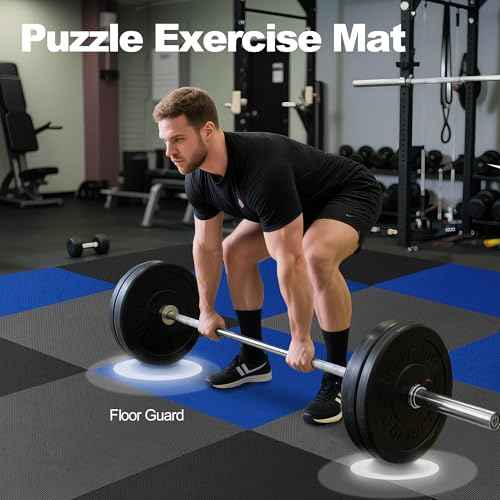 Fitvids Puzzle Exercise Gym Flooring Mat, 1/2" Thick High-Density EVA Interlocking Tiles Workout Mat for Home Gym, Fitness Equipment, MMA, Gymnastics, 36-Piece Shock-Absorbing Exercise Mat (144 Sq Ft)