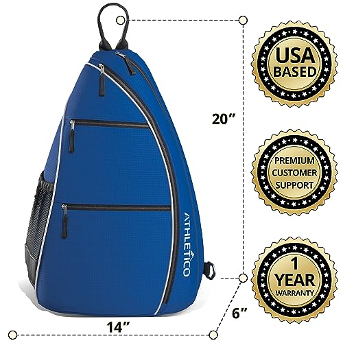 Athletico Blue Sling Bag - Crossbody Backpack for Pickleball, Tennis, Travel