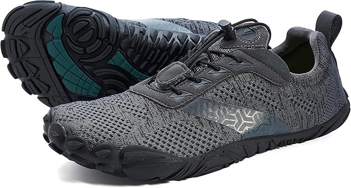 Joomra Womens Barefoot Road Running Shoes Size 8.5 Minimalist Wide Camping for Ladies Zero Drop Fitness Jogging Hiking Trekking Toes Workout Trail Sneakers Dark Grey 39