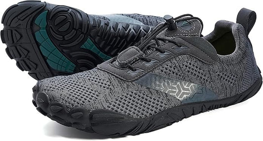 Joomra Womens Barefoot Road Running Shoes Size 8.5 Minimalist Wide Camping for Ladies Zero Drop Fitness Jogging Hiking Trekking Toes Workout Trail Sneakers Dark Grey 39