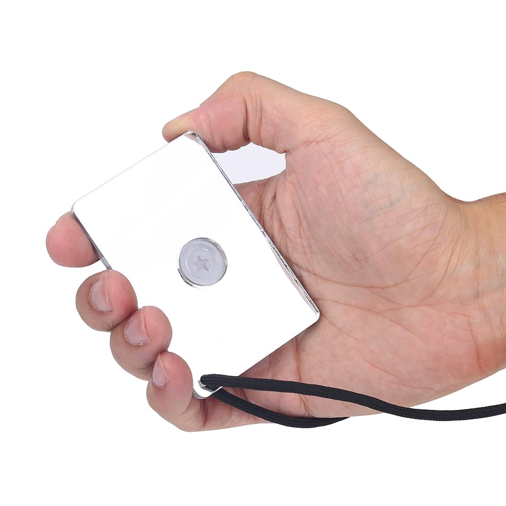 2.3 Inch Signal Mirror Survival Reflective Mirror with Aim Indicator & Whistle, Outdoor Survival Military Grade SOS Rescue Emergency Mirror for Hiking, Camping, Backpacking (B)