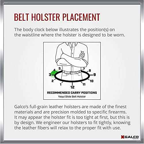 Galco Yaqui Slide Belt Holster for 1911 3-Inch-5-Inch Colt, Kimber, para, Springfield, Kahr, Walther P22