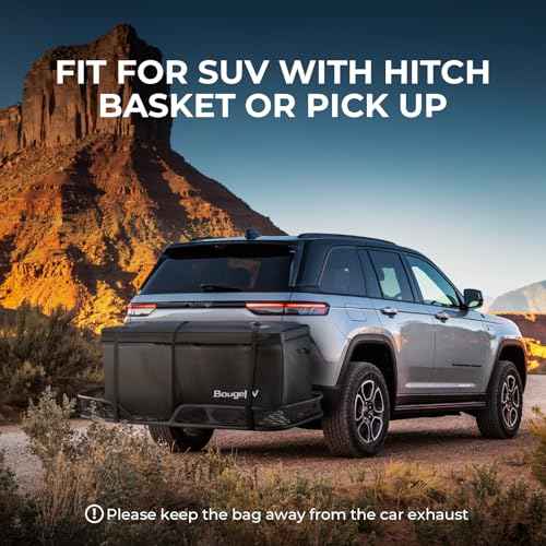 BougeRV Hitch Cargo Carrier Bag Waterproof/Rainproof for Car Truck SUV Vans Rear Mount Trays and Baskets 48'' L x 20'' W x 22'' H