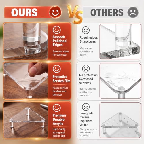 3-Pack Acrylic Sports Ball Display Stand & Holder for Soccer & Basketball