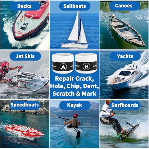Marine Fiberglass Repair Kit for Boats - Gel Coat, Epoxy Filler & Color Pastes