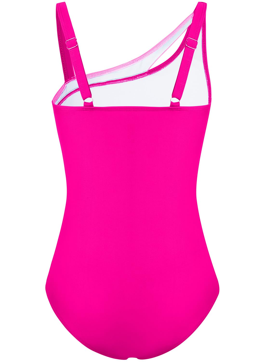 Belovance Girls Swimsuits One Piece Bathing Suit Solid Color Ruched Swimming Suit Tween Summer Modest Beach Swimwear Adjustable Straps Quick Dry Size 9 10 (10Y, Hotpink)