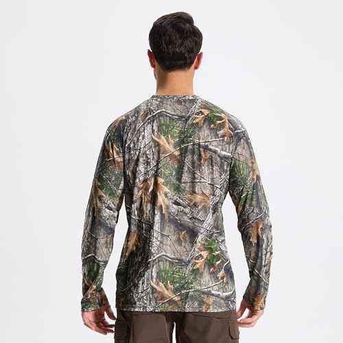 LOOGU Men's Camo Shirt Lightweight Turkey Hunting Shirt Camouflage Shirts for Men Long Sleeve Shirt
