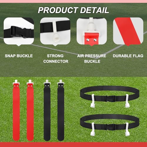Adjustable Flag Football Set with 2/14 Player Belts and Flags - Youth & Adult Sports Equipment - Variation 14