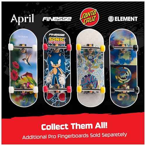 TECH DECK, April Pro Series Finger Board with Storage Display, Built for Pros; Authentic Mini Skateboards, Kids Toys for Ages 6 and up