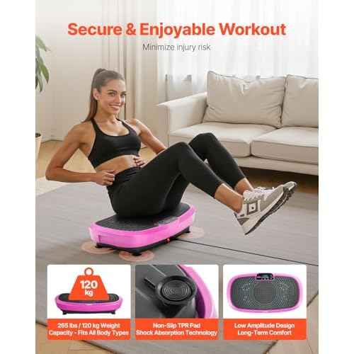 VEVOR Vibration Plate Exercise Machine, Whole Body Shaker for Lymphatic Drainage and Weight Loss, Home Workout Gym Fitness Equipment with 2 Resistance Bands, Vibrating Platform for Women Men