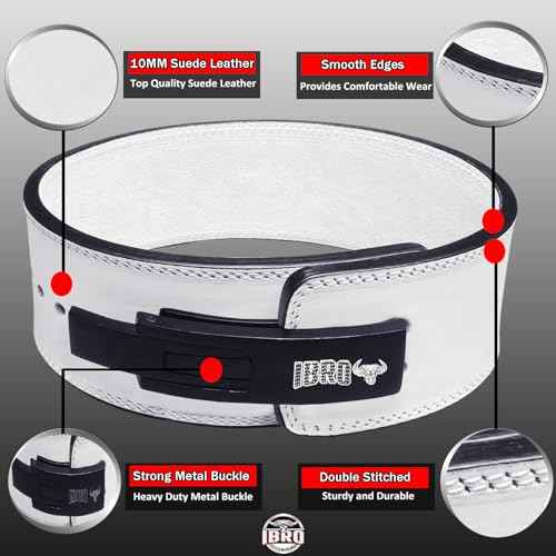 IBRO Powerlifting Lever Gym Belt ? Power 8MM, 10MM or 13MM Extreme Heavy Duty Genuine Leather Belts - Squats Deadlifts Bodybuilding Weight Lifting IPF Power Lifting Strongman for Men