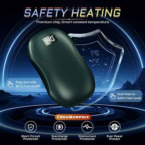 Rechargeable Hand Warmers 2 Pack, 12000mAh Electric Portable Smart Chips Hand Warmers Power Bank, Fast Instant Heating 3 Levels, Best Gifts for Outdoor, Hunting, Camping, Golf, Raynauds