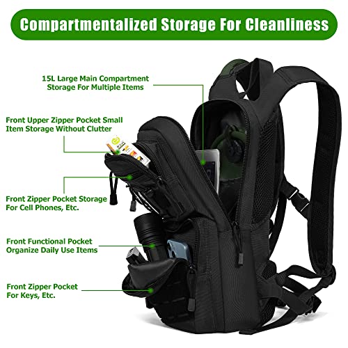 Green 1050D Tactical Hydration Backpack with 3L Water Bladder for Men & Women