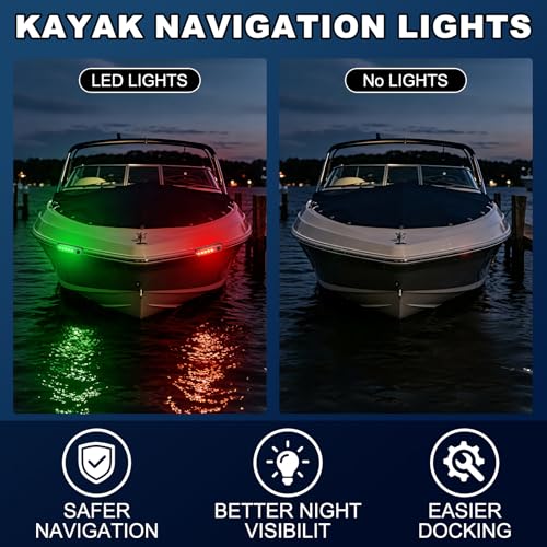 Rechargeable Kayak Navigation Lights - Red, White, Green, 28 Pack
