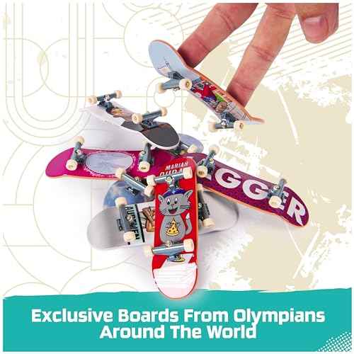 Tech Deck, Competition Legends 8-Pack Fingerboards with Collectible Cards, Olympic Games Paris 2024, Customizable Mini Skateboards, Kids Toys for Ages 6 and up