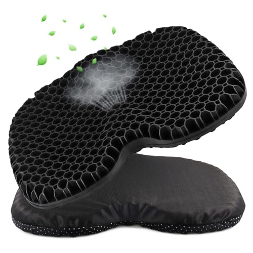 Black Anti-Slip Waterproof Kayak Seat Cushion with Gel Support and Non-Slip Cover