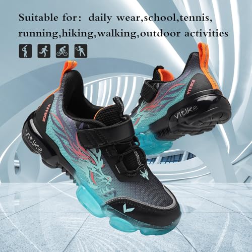 Kids Breathable Athletic Sneakers - Big Kid Black, Orange, Blue 5-8222qd