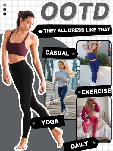 FULLSOFT High Waist Butter Soft Leggings for Women 2 Pack - Black & Navy XL