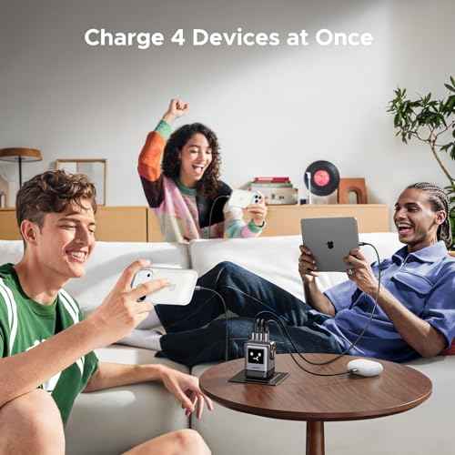 UGREEN Uno 100W USB C Charger, 4-Port GaN Fast Charger with LED Screen, Tech Gifts for Men Women, for MacBook Pro/Air 2025, iPad Pro, iPhone 17/16, Galaxy S25/S24, Pixel 10/9, Steam Deck, ROG Ally