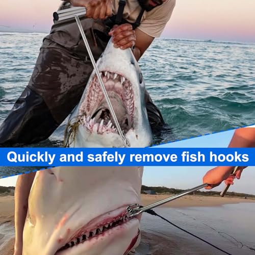 24 Inch Stainless Steel Fishing Hook Remover Tool for Saltwater & Sharks - Dehooker