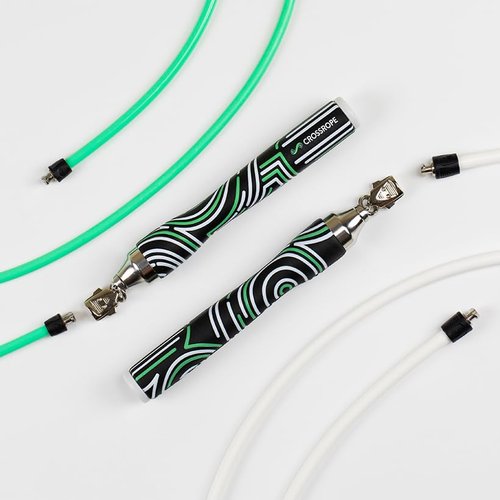 Crossrope Get Lean Set - Weighted Jump Rope- 1/4 LB and 1/2 LB Ropes - Slim Handles - Medium