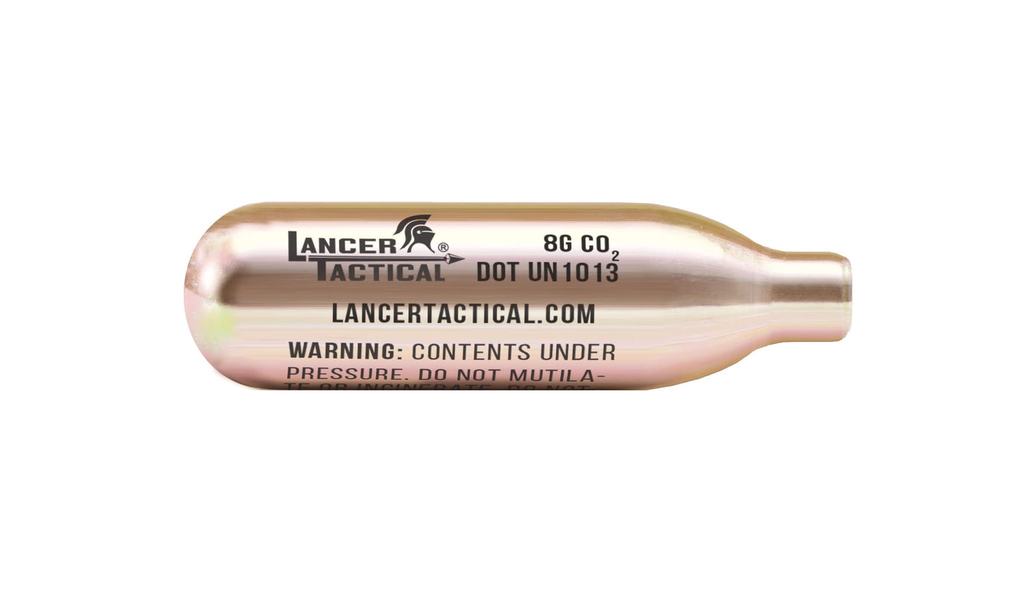 Lancer Tactical 8g CO2 Cylinder CO2 Cartridge CO2 Charger for Kitchen Use, Airsoft, Air Gun, Seltzer Water Chargers, Seltzer Soda Chargers, Pepper Gun (Count 50)