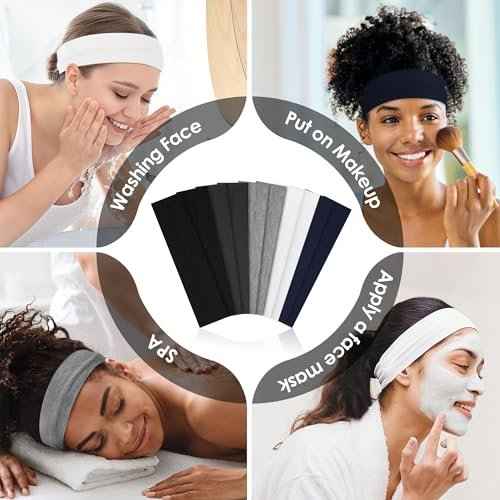 10 PCS Headbands for Women - Fashion Non Slip Cotton Headbands for Women and Men Perfect for Sports and Outdoor Activities in Summer,Including Running, Yoga, Cycling, Gym Workouts