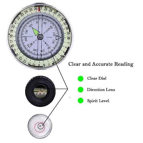 Compass, Hiking Compass for Survival with Lensatic ? Water-Resistant Durable and Pocket-Sized