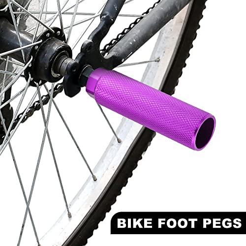Purple Aluminum Alloy Rear Bike Foot Pegs for BMX MTB & Bicycle - 3/8 Inch Fit