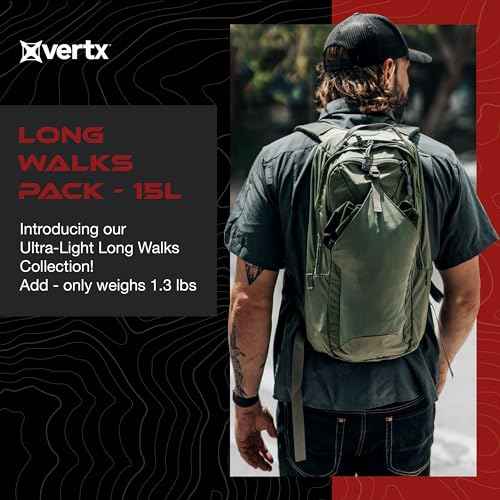 Vertx Long Walks Pack 15L Tactical Backpack Concealed Carry EDC Gear Bag for CCW, Travel, Work, Hiking, Outdoors, It's Black