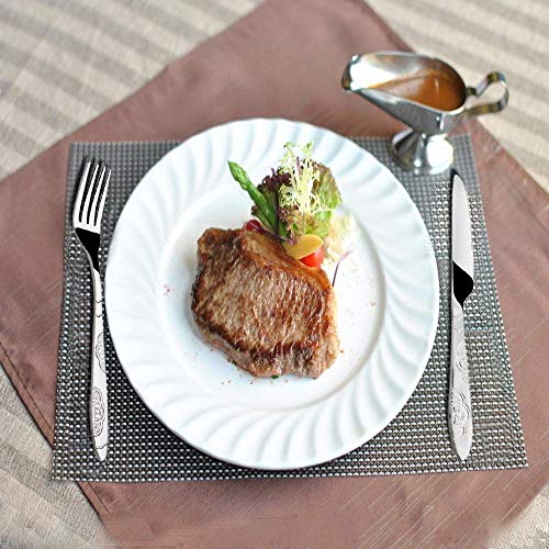 3 Pack Camping Silverware Set with Carrying Case - Red, Green, Orange Stainless Steel Flatware