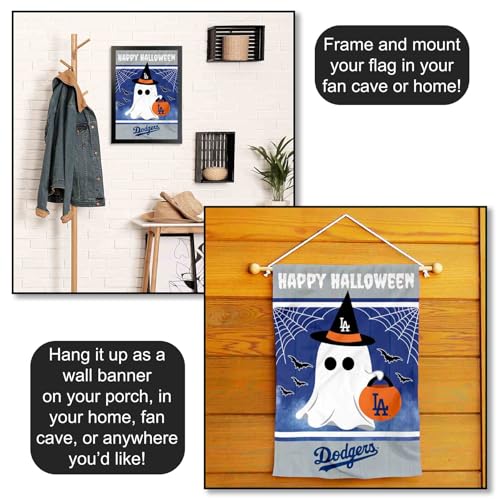Los Angeles Dodgers Happy Halloween Double Sided Garden Flag