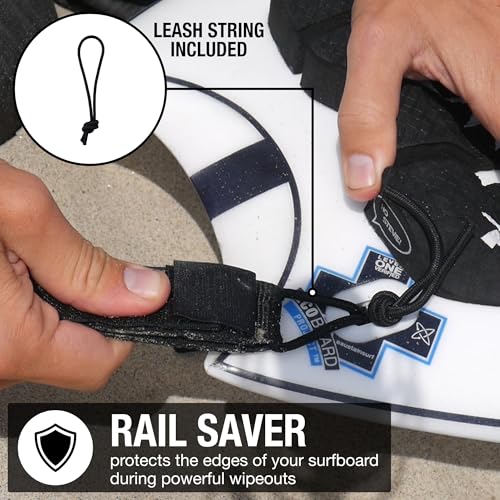Ho Stevie! Premium Surf Leash Black 8 Feet - No Tangles, Lightweight, High-Strength