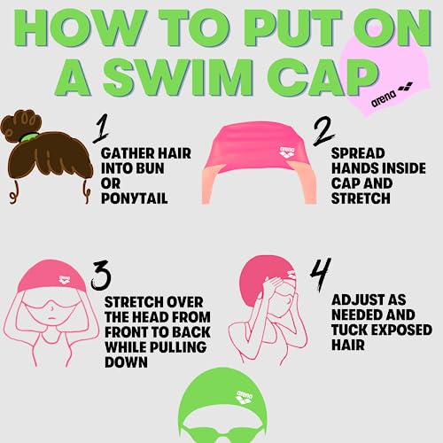 Arena Classic Junior Silicone Swim Cap for Kids with Dots Design - Comfortable & Durable