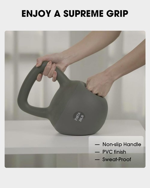 PAETA Soft Kettlebell for Home Gym ??Anti-Slip Grip & Wide Handle Design, Soft-Sided Cushioned Base Kettlebell, Soft Kettlebell set for Strength Training - Ideal for Men, Women, 45lbs