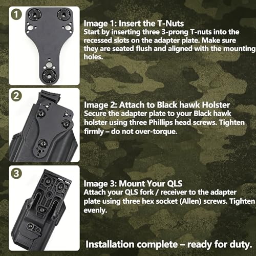 Blackhawk & Safari Land QLS Adapter Plate - Aluminum Holster Mount - BLACK