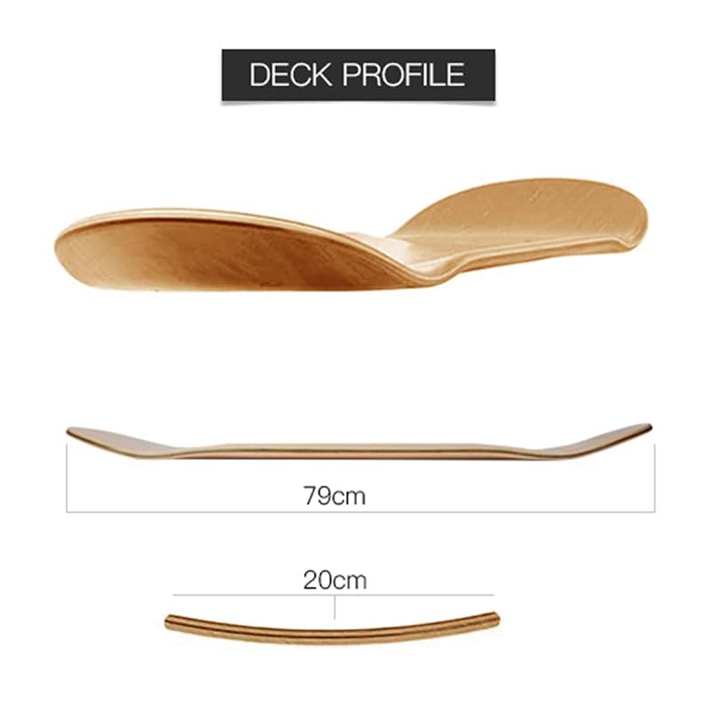 Maple Skateboard Decks Double Tail – Light Decks with Free Grip Tape, 8" x 31.75" (2 PCS)