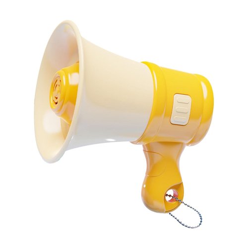 SM SunniMix Megaphone Small Bull Bullhorn Keychain Music Recording Amplifier Portable with Chain Speaker for Adults 3, 4, 5, 7, 8 Year Old, Yellow