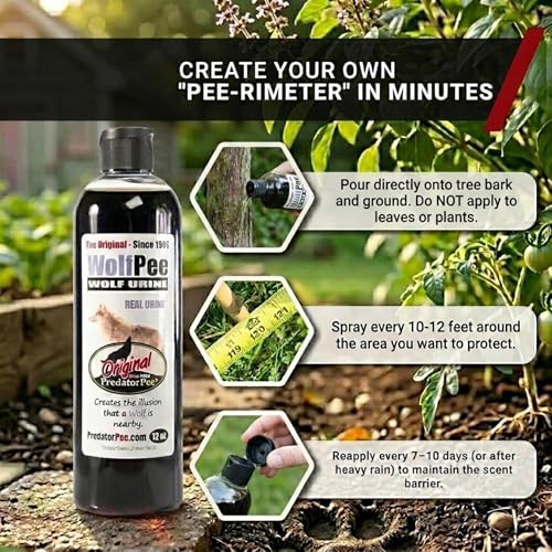 Wolf Urine PredatorPee 12 oz Natural Predator Scent for Yard Garden Pest Control