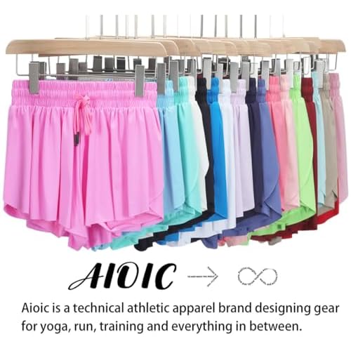 Girls Butterfly Shorts Kids Flowy Short 2-in-1 Girl's Skirts Athletic Skorts with Pocket