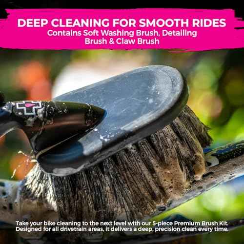 Muc-Off Waterless Bike Wash 750ml + 5x Premium Brush Set | No Water Bike Cleaner with Biodegradable Formula | Spray and Wipe Easy Bike Cleaning | Streak-Free Spray Cleaner Safe on Carbon Fibre