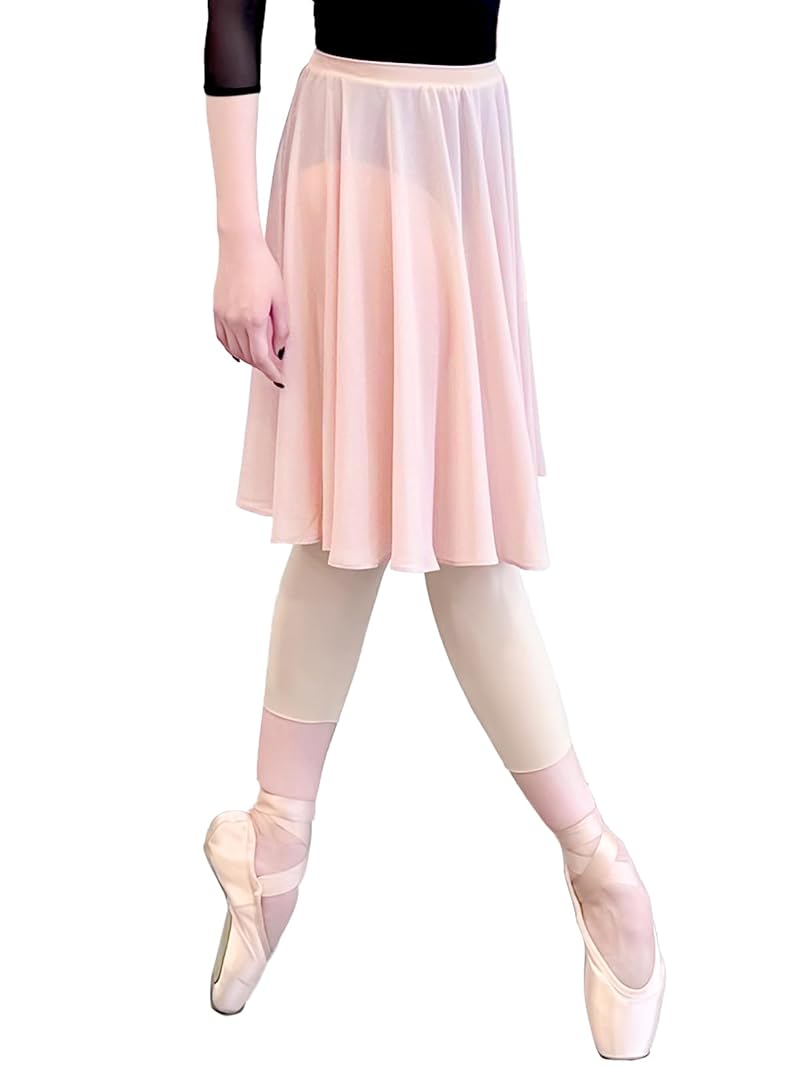Ballet Skirt for Women with Big Hem, Elastic Waistband — Variation Nude+29 Regular