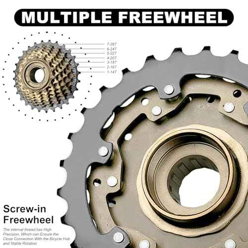 Bike Freewheel 7-Speed Tourney/TY MF-TZ500 Screw On Multiple Freewheel Bicycle Multiple Freewheel 14-28 Tooth (TZ500-7/14-28T)