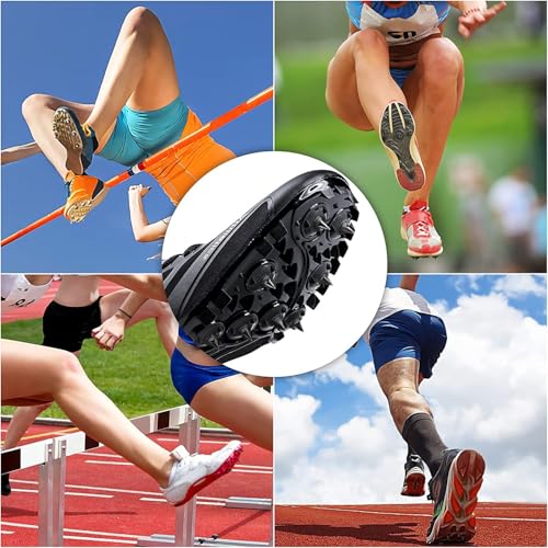 VOCOOL 100 pcs 1/4 Inch Stainless Steel Track and Cross Country Spikes - Black