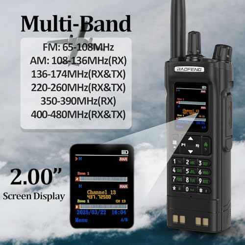 BAOFENG DM32 DMR Radio 10W High Power Radio GPS/APRS Two Way Raido USB-C Charging Multi-Band FM/AM Wakkie Talkie DM-32