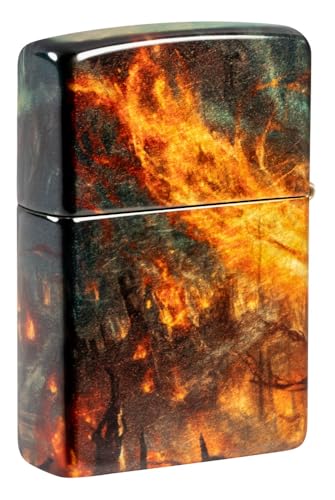 Zippo Mythical Lighter - 540 Tumbled Brass Fire Mage, Windproof Refillable